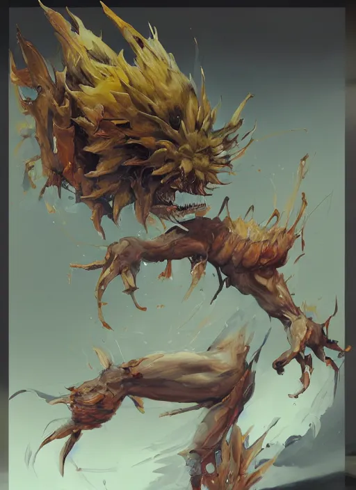 Image similar to semi reallistic gouache gesture painting, by yoshitaka amano, by ruan jia, by Conrad roset, by dofus online artists, detailed anime 3d render pineapple alien monster, pineapple terrible alien monster, antrophomorfic pineapple , portrait, cgsociety, artstation, rococo mechanical, Digital reality, sf5 ink style, dieselpunk atmosphere, gesture drawn