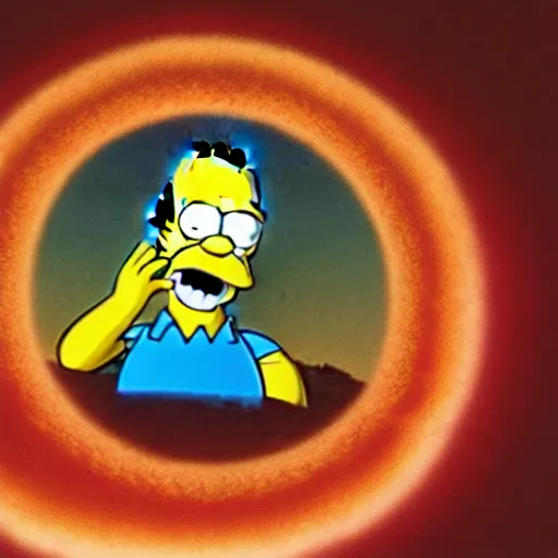 Image similar to Homer Simpson Looking over a Nuclear Explosion