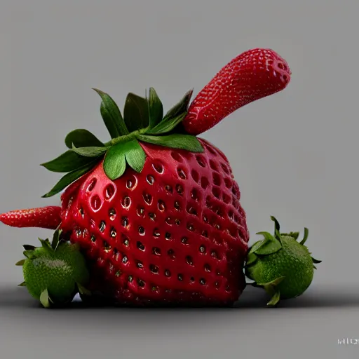 Prompt: strawberry corgi : by michal karcz, guillermo del toro :, dynamic, particulate, intricate, elegant, highly detailed, centered, artstation, smooth, sharp focus, octane render