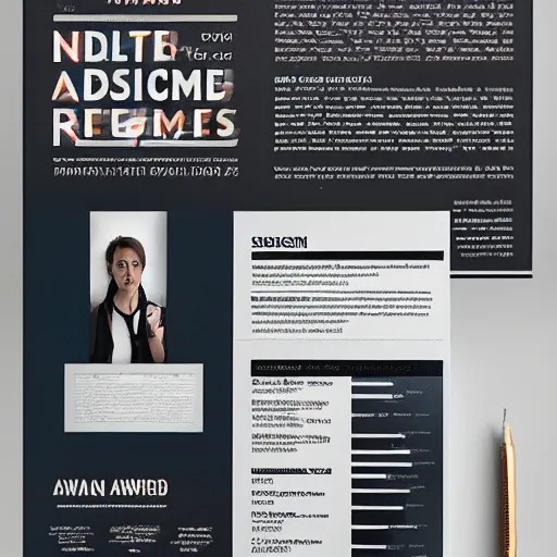 Prompt: an award - winning advertisement photo of a modern resume, drammatic lighting, sigma 5 0 mm, ƒ / 8, behance