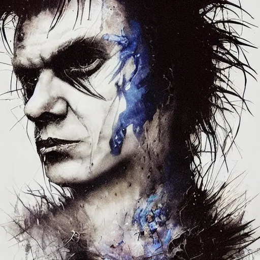 Image similar to stunning portrait of gaunt sid vicious a ( the cure fan ) as dream from sandman, dim stars as eyes, by jeremy mann, by cedric peyravernay, by by russ mills, by richard avedon and ben templesmith, dramatic lightning, sadness, dark eye sockets, in the shadows, punk rock, gothic, high detailed, 8 k