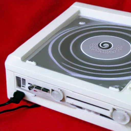 Prompt: Dreamcast covered in white liquid