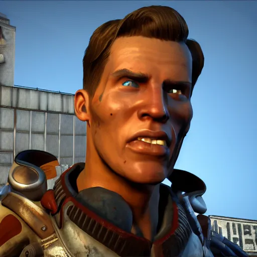 Prompt: jerma985 in fallout, close-up, tight shot, portrait, unreal engine, in game screenshot, high definition, detailed