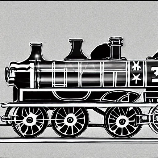 Prompt: x - ray of thomas the tank engine, with human skeleton inside, ultrarealistic, 8 k