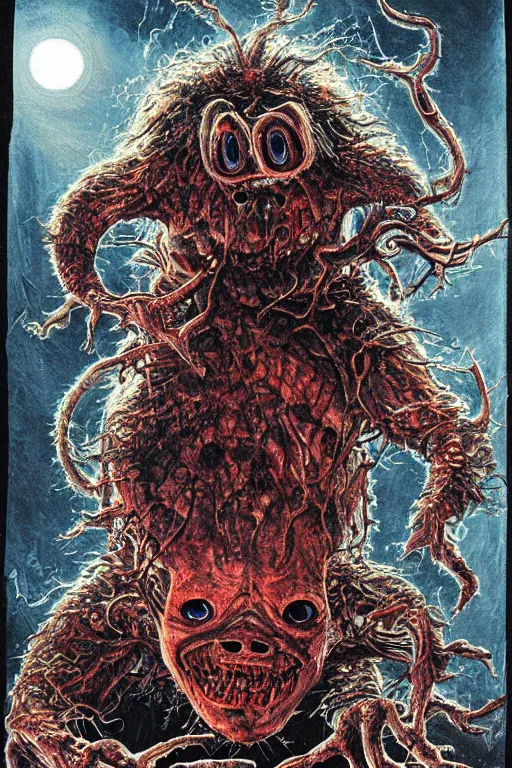 Image similar to a hyper detailed photorealistic painted horror movie poster for the thing 2 1 9 8 2 by john totleben & john carpenter depicting a horroifying abstract shape shifting alien organism made of human and animal tissue