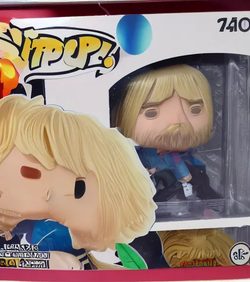 Prompt: golden boris johnson funko pop still sealed in box, ebay listing