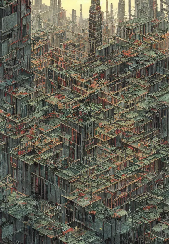 Image similar to [Underground city with checkered!! flags, brutalism! and little mushrooms. Propaganda!!! poster!!!!!, elegant, highly detailed, digital painting, artstation, concept art, matte, sharp focus, illustration, art by Enki Bilal and Moebius]