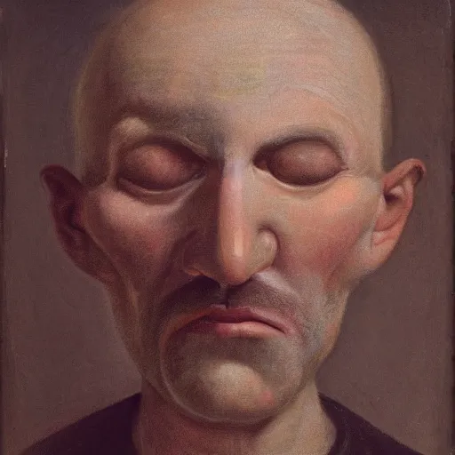 Image similar to portrait of a man with no nose