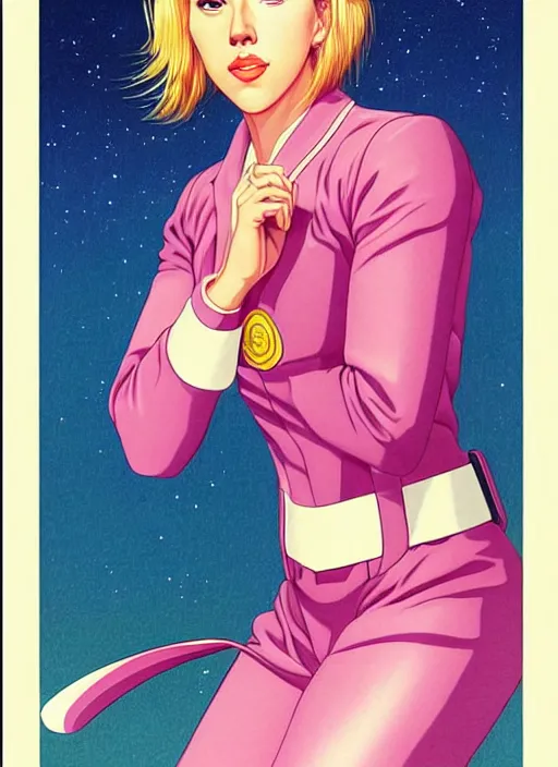 Prompt: perfectly centred realistic portrait of scarlett johansson as a sailor moon, looking in the mirror, in a business suit, ready for work, futuristic office, highly detailed, 8 0 - s style poster, sharp focus, illustration, art by kawase hasui,