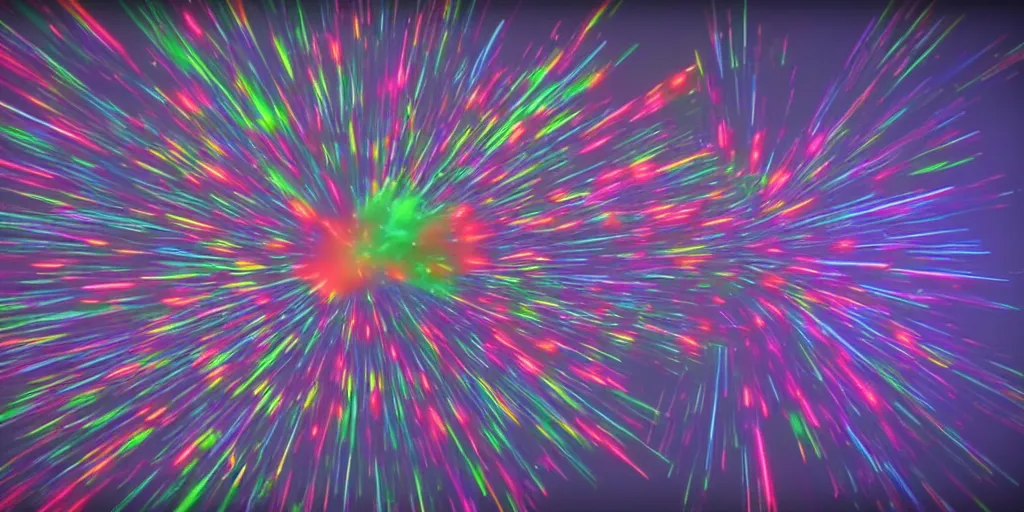 Prompt: colorful powder explosion in the air, houdini redshift rendered, high in detail.