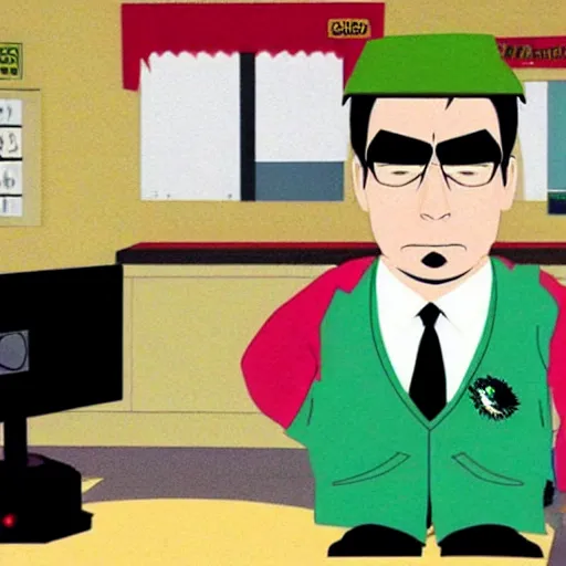 Image similar to charlie sheen in south park