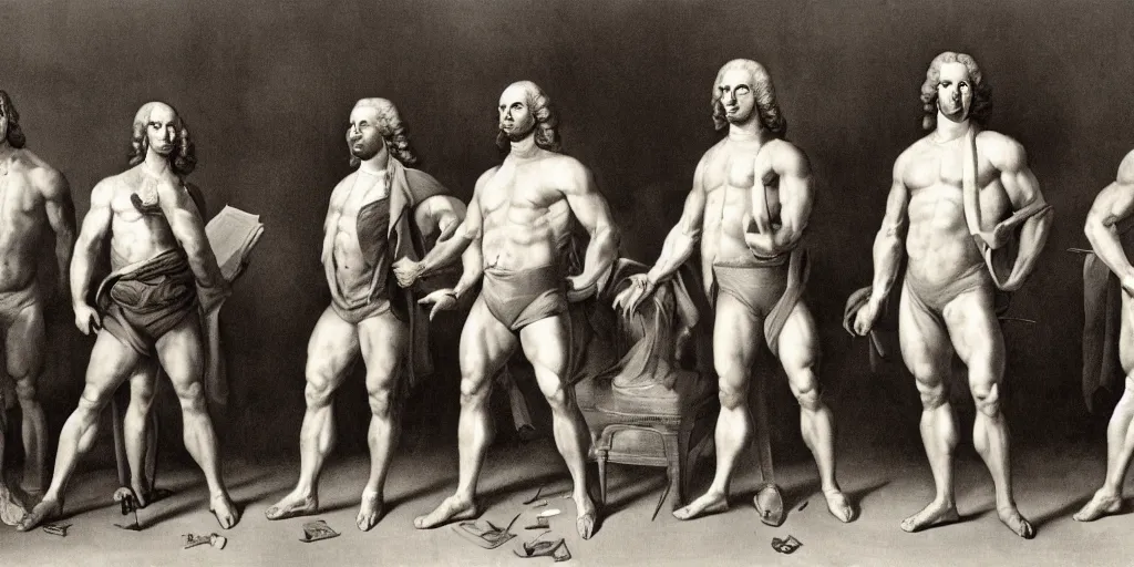 Prompt: muscular, founding fathers