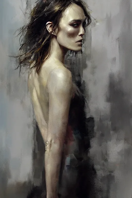 Image similar to A painting of Keira Knightley, by Jeremy Mann