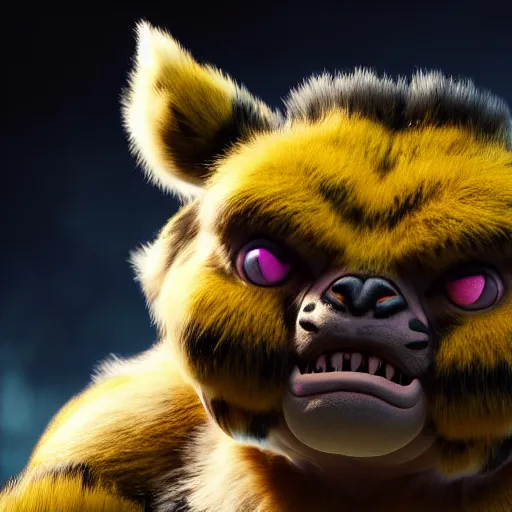 Image similar to photography of a realistic electabuzz animal, ultra detailed, 8 k, cinematic lighting, natural background, trending on artstation, pokemon