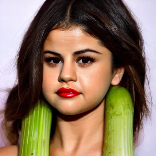 Image similar to selena gomez as celery hybrid