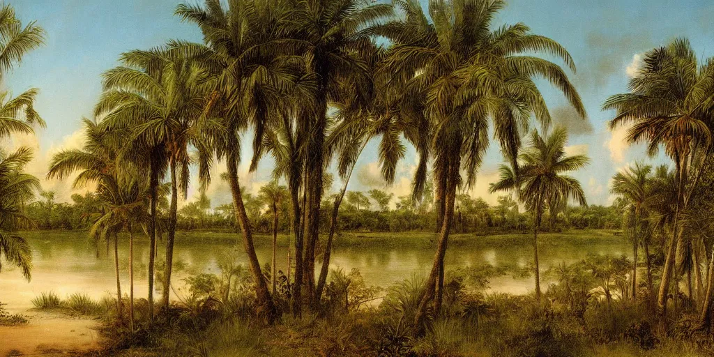 Prompt: painting of florida by eugene von guerard