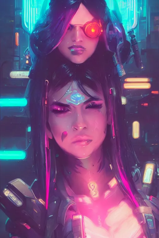 Image similar to caitlyn from league of legends, cyberpunk futuristic neon. decorated with traditional japanese ornaments by ismail inceoglu dragan bibin hans thoma greg rutkowski alexandros pyromallis nekro rene maritte illustrated, perfect face, fine details, realistic shaded, fine - face, pretty face