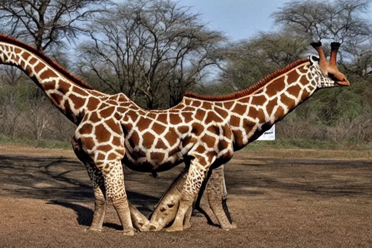 Image similar to a giraffe hippo hybrid