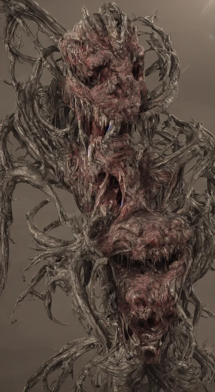 Prompt: gary busey as a monster designed by hr giger, colorful horror video game, sci fi horror,, body horror, unreal engine, octane render, depth of field, cycles render, hd