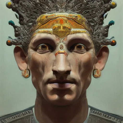 Prompt: Intricate five star God facial portrait by Pablo Picasso, oil on canvas, high detail, matte finish, high contrast, 3d depth, artstationhd