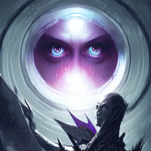 Prompt: violet eye of sauron by greg rutkowski