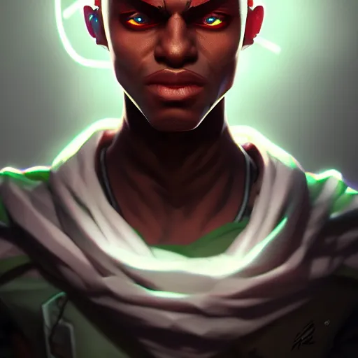 Prompt: Portrait of Ekko from league of legends, anger, mystery, fear, highly detailed, ominous vibe, smoke, octane render, cgsociety, artstation, trending on ArtStation, by Marie Magny