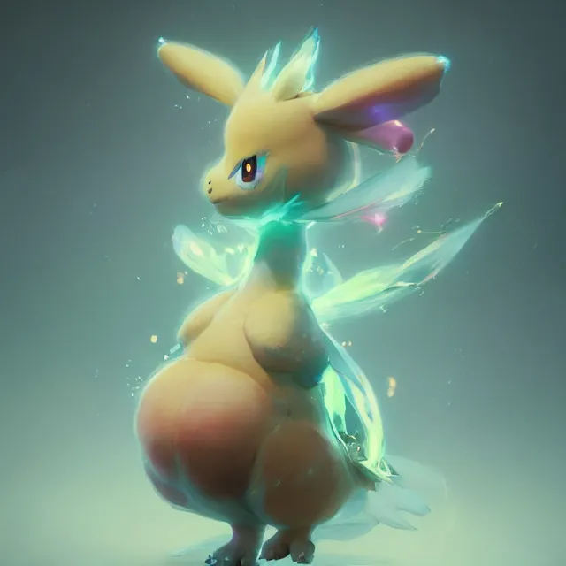 Image similar to a beautiful portrait of a cute pokemon. character design by cory loftis, fenghua zhong, ryohei hase, ismail inceoglu and ruan jia. artstation, volumetric light, detailed, photorealistic, fantasy, rendered in octane