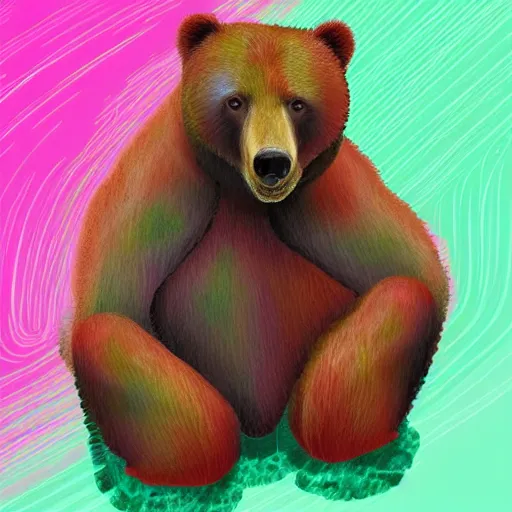 Image similar to a digital art of a bear made out of gelatin