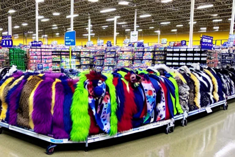 Image similar to photo of fursuits for sale at walmart on black friday