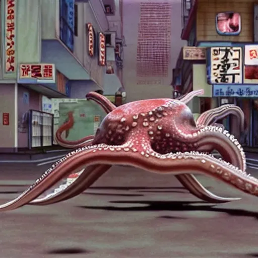 Prompt: hyperrealism photography in araki nobuyoshi style computer simulation visualisation of detailed octopus riding on a astronaut back in the detailed ukrainian village in dramatic scene from movie the big lebowski ( 1 9 9 8 )