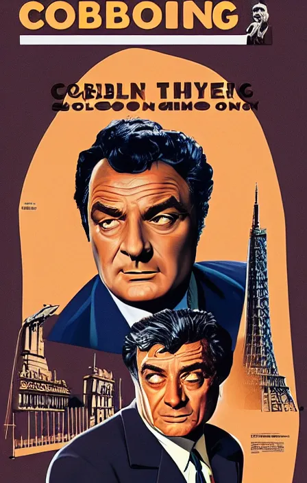 Image similar to columbo in 1 9 5 0 s pulp spy thriller movie poster, highly detailed, illustration, mgm studios, david klein, reynold brown