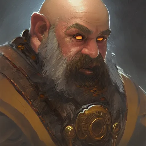 Image similar to a detailed portrait of a dwarf monk dressed with a leather armor, by justin gerard and greg rutkowski, digital art, realistic painting, dnd, character design, trending on artstation