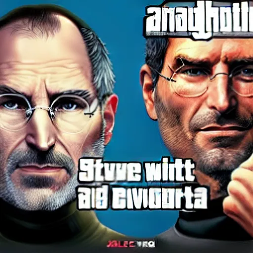 Image similar to steve jobs as a gta v cover art