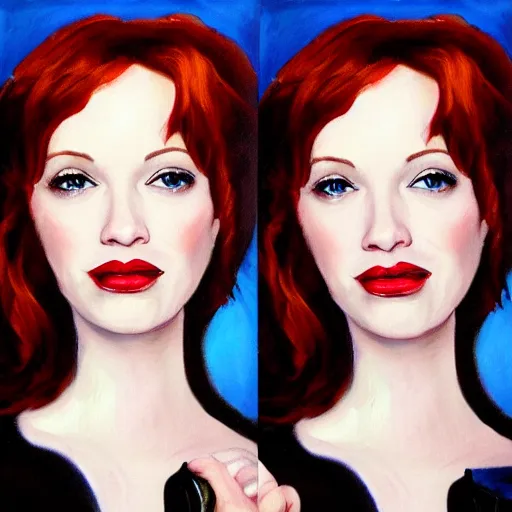 Image similar to Christina Hendricks oil painting,