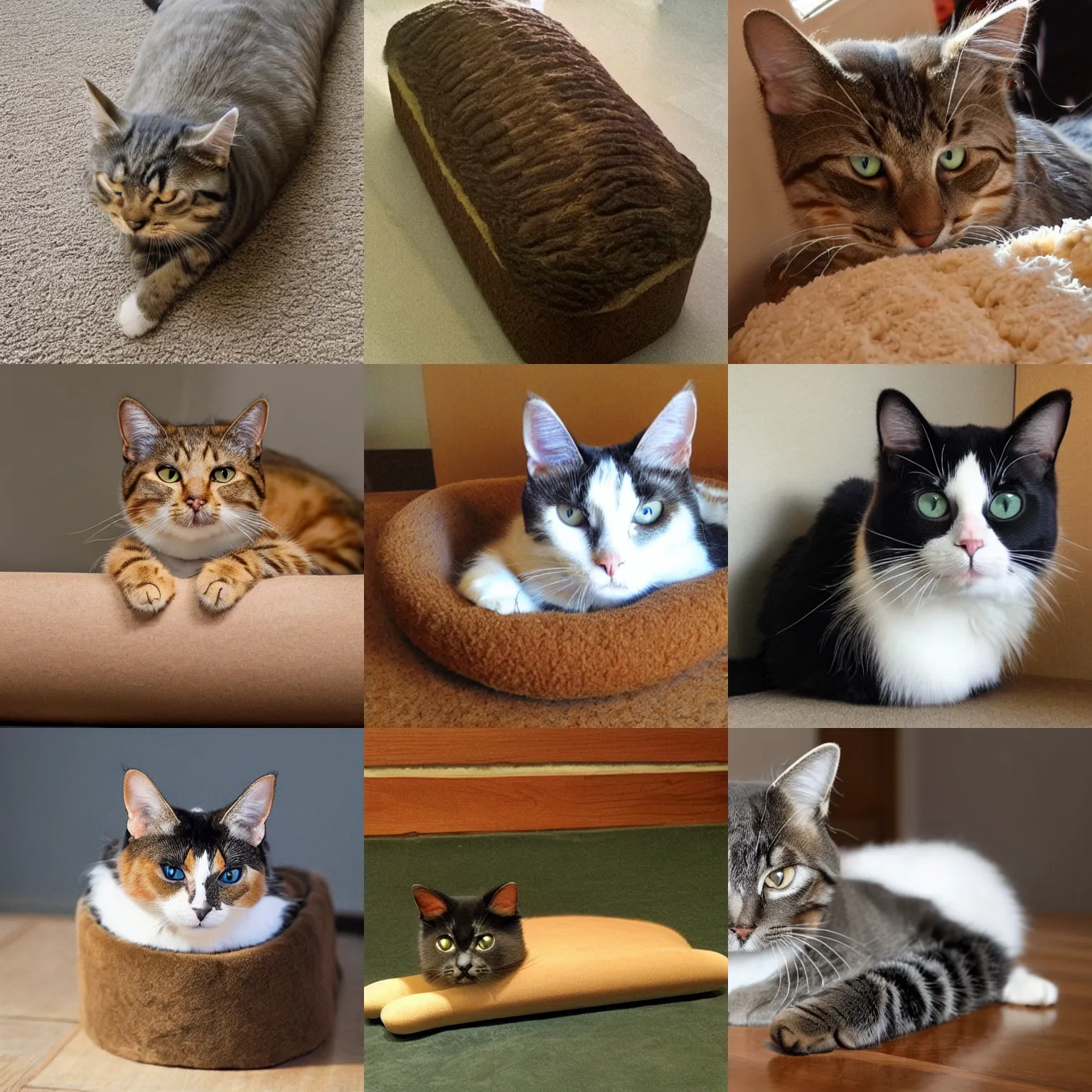 Prompt: a cat loaf
