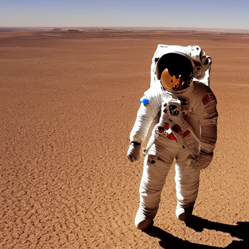 Prompt: an astronaut in the desert