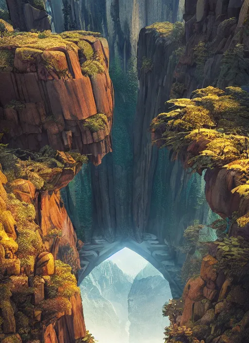 Image similar to symmetry!! breathtaking scenery, surreal landscape, very detailed, perfect composition, perfect lighting, 4 k, trending on artstation, greg rutkowski, derek zabrocki, artgerm, cgsociety, octane render