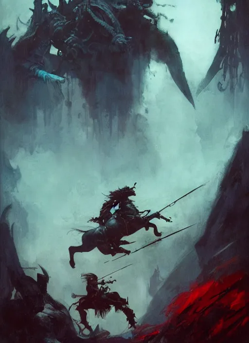 Image similar to conan the barbarian, intricate, elegant, highly detailed, vivid colors, john park, frazetta, sparth, ruan jia, jeffrey catherine jones