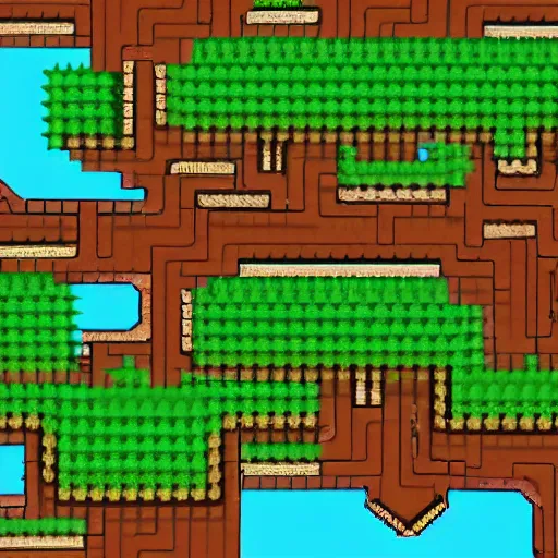 Image similar to level design of a 2 d game, forest theme