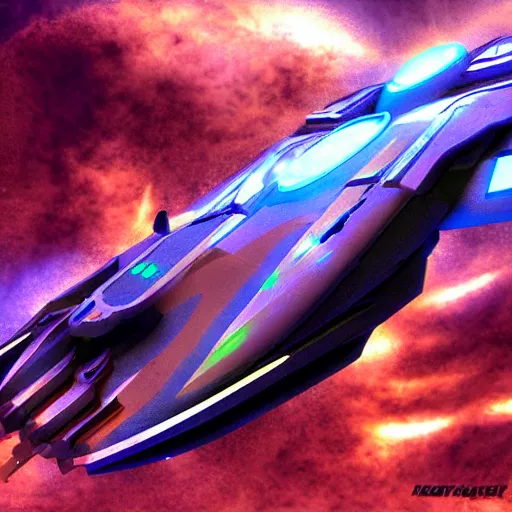 Prompt: faster than light spaceship called the nostalgia for the infinity, sci-fi, concept art, digital artwork