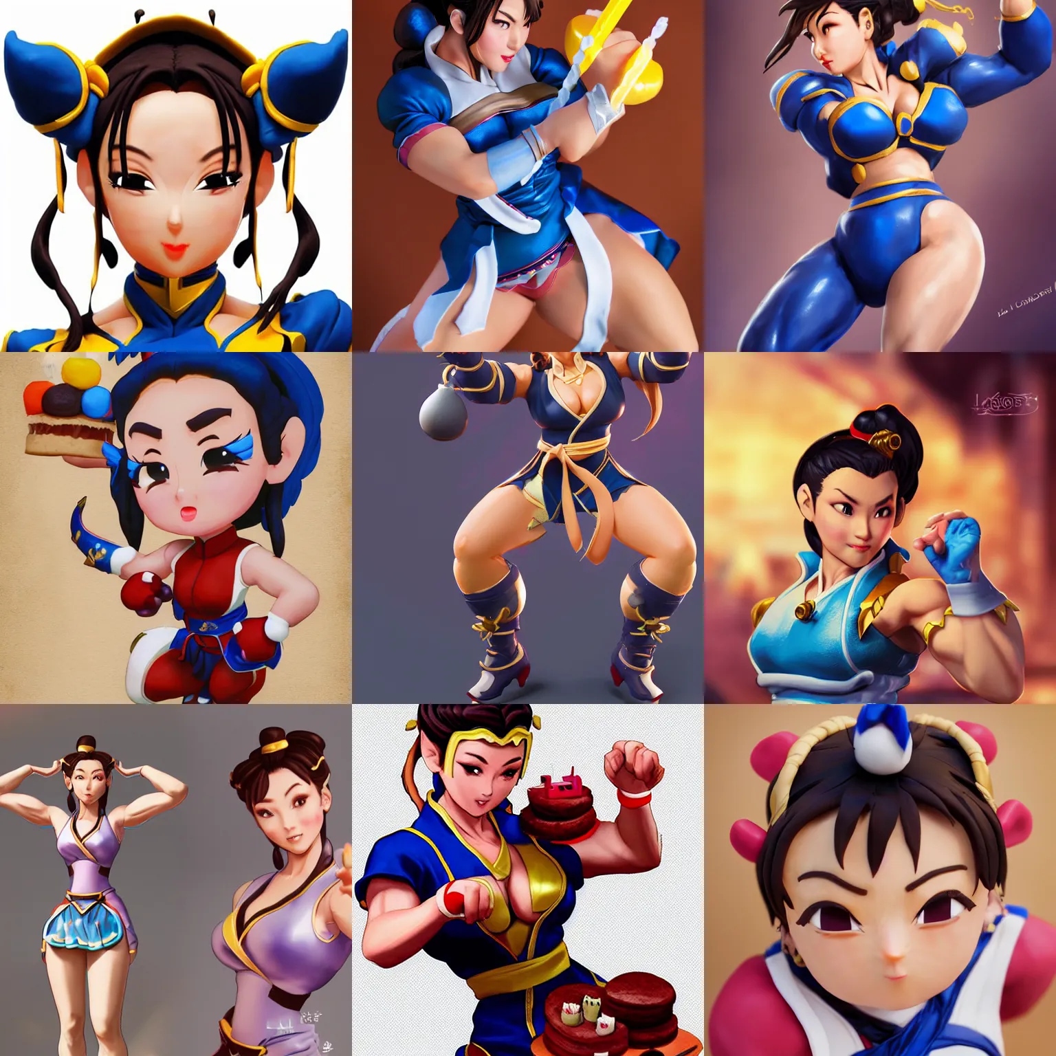 Prompt: chun - li from making cakes, artstation