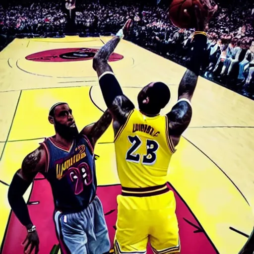 lebron james dunking on squidward | Stable Diffusion | OpenArt