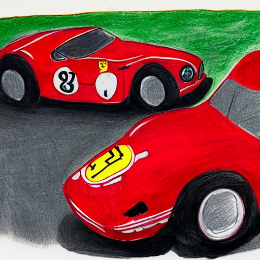 Image similar to ferrari, kid drawing