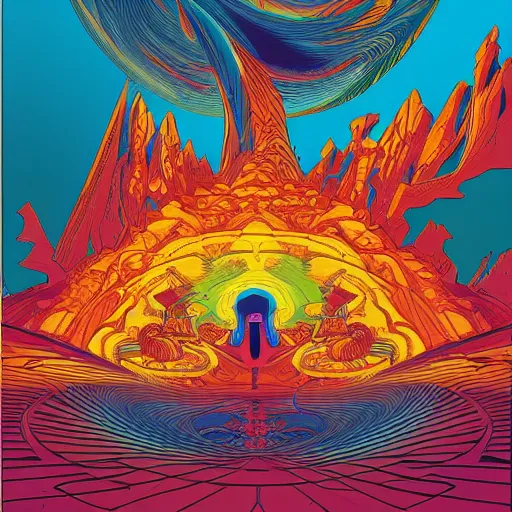 Prompt: ultrawide angle colour masterpiece dream by kilian eng and jean giraud, incredible sense of depth and perspective and clarity, weird abstract avant garde epic, 8 k