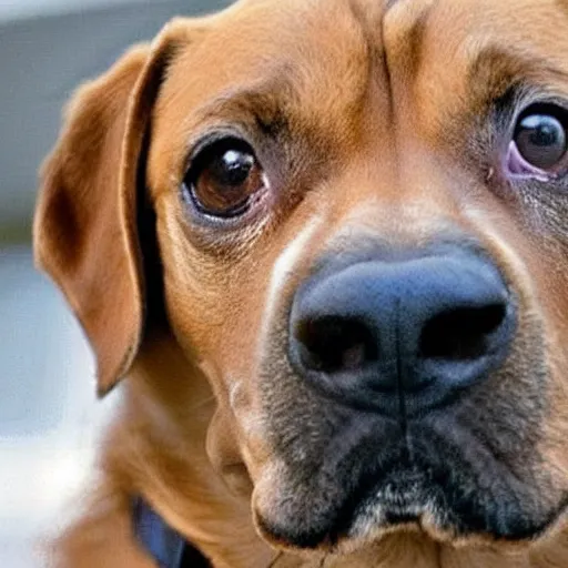 Image similar to a dog that is being adopted, sad