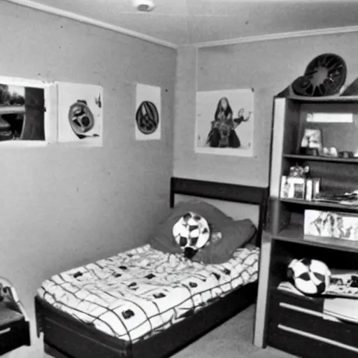 Prompt: a photo of the typical nambour, 1 0 year old boy's bedroom in the year 1 9 9 4