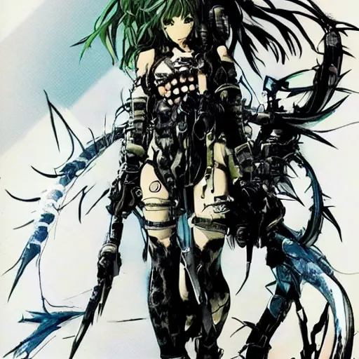 Image similar to ☠🦢☢ beautiful monster girl, yoji shinkawa