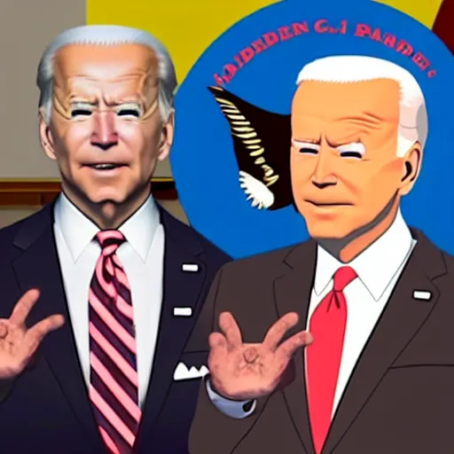 Prompt: biden, south park