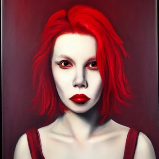 Prompt: cherry with a satanic face and red hair, oil painting, ultradetailed