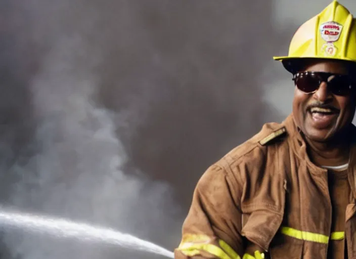 Prompt: film still of Stevie Wonder fighting a Fire in the new Backdraft movie, 8k